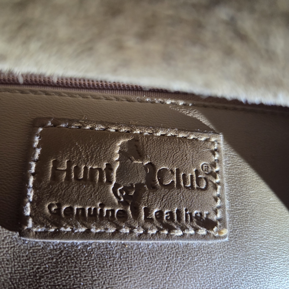 Hunt Club Genuine Leather Tan Crossbody Bag Vintage Turn Lock Purse - Picture 13 of 17